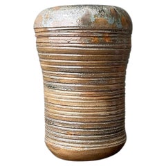 Vase côtelé Vintage Original Studio Pottery