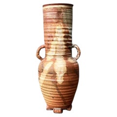 Vase côtelé Vintage Original Studio Pottery
