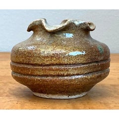Vintage Original Studio Pottery Ruffle Vase