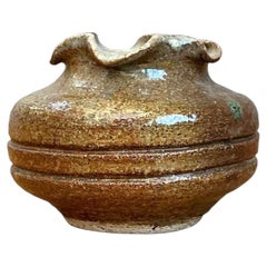 Vintage Original Studio Pottery Ruffle Vase