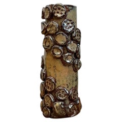 Vintage Original Studio Pottery Vase avec étoiles et coquillages