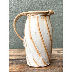 Vintage Original Studio Pottery Swirl Vase