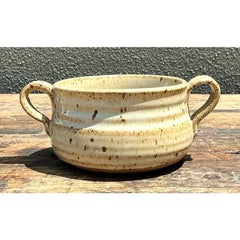 Vintage Original Studio Pottery Two Handle Bowl