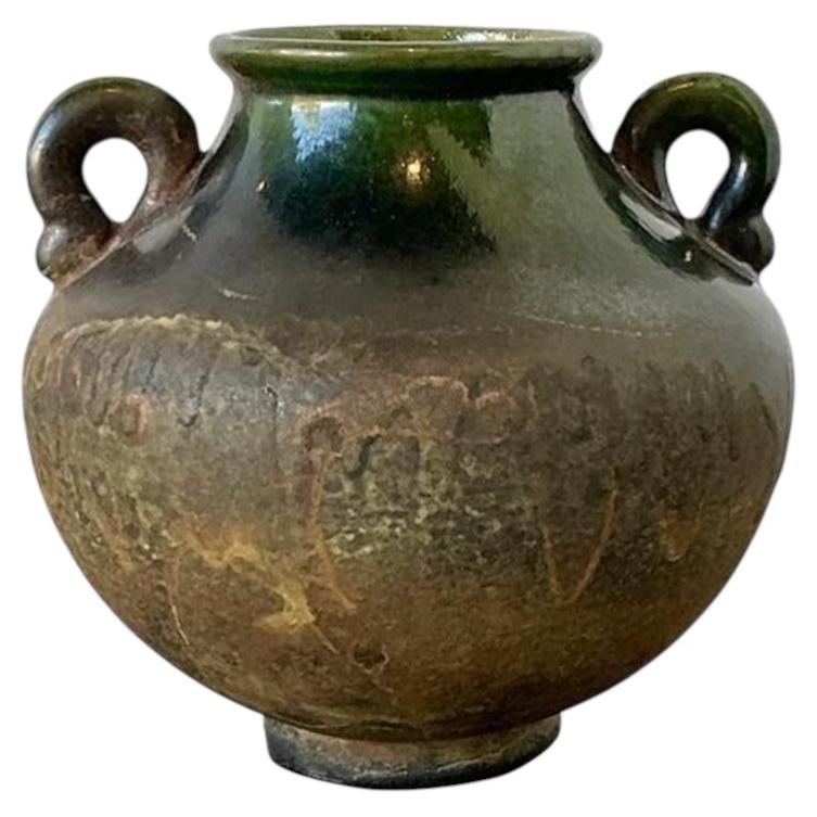 Vaso a due manici vintage originale Studio Pottery