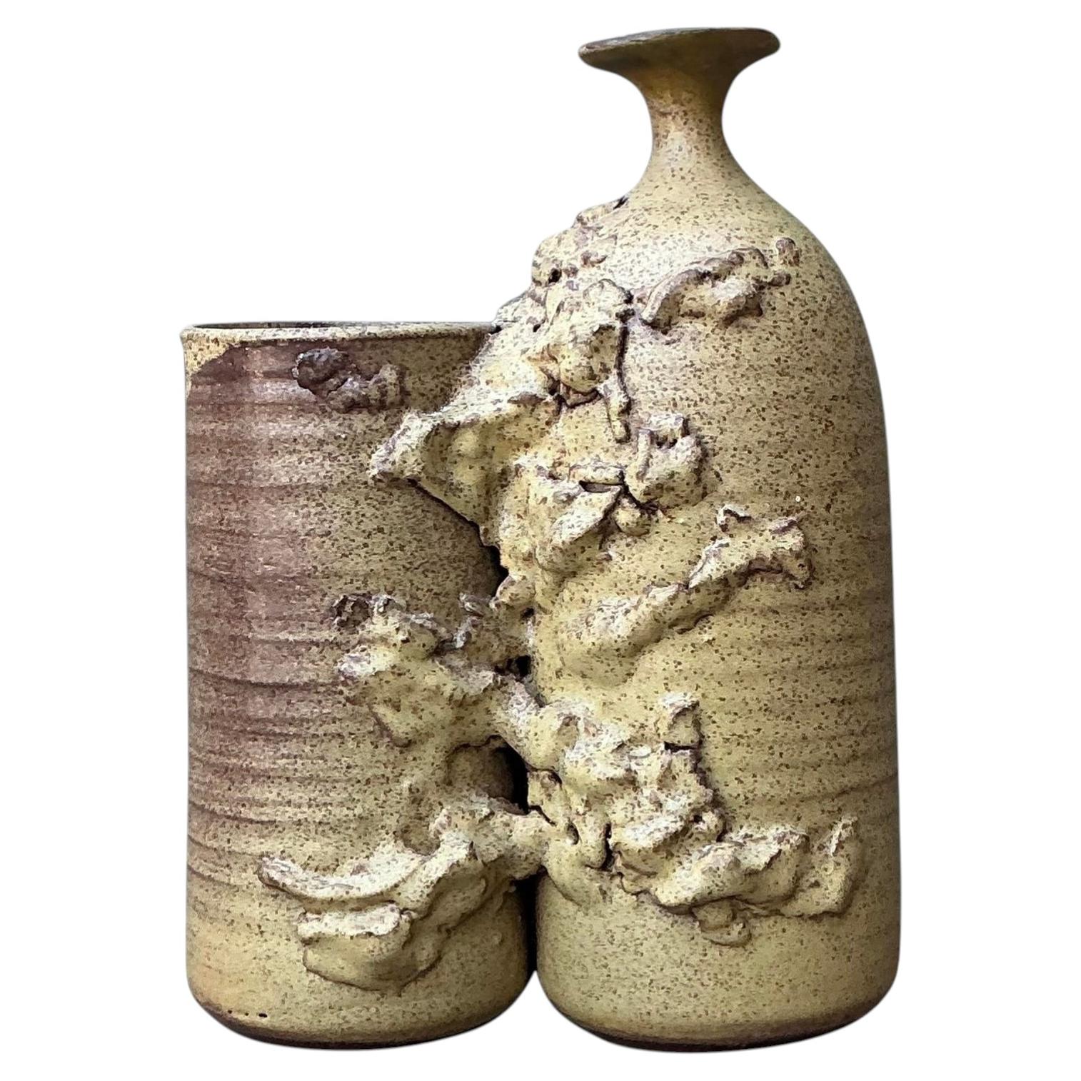 Vintage Original Studio Pottery Vase For Sale