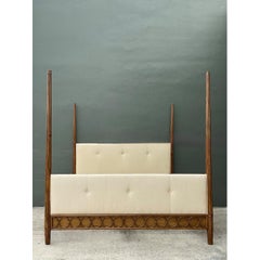 Vintage Orlando Diaz Azcuy For McGuire King Size “Vendome” Rattan Bed
