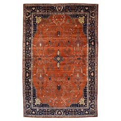Mohajeran Sarouk Persian Carpet, Wool, Red, 9
 x 12

