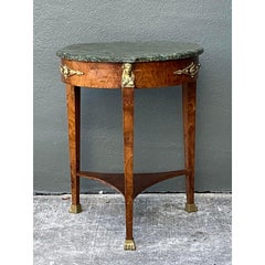 Vintage Ormolu Green Marble Side Table
