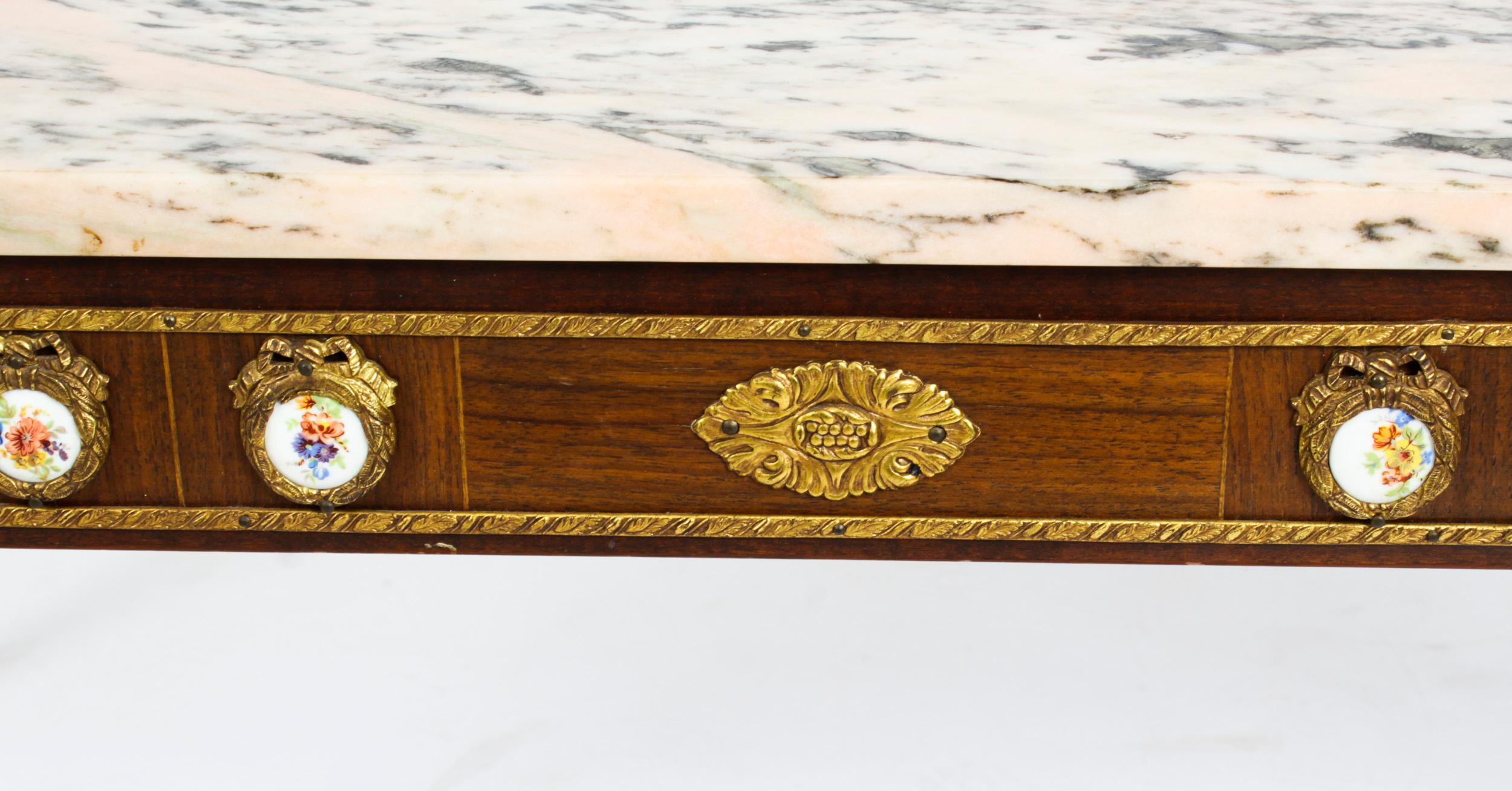 Table basse vintage montée en bronze doré avec plateau en marbre H&amp;amp;L style Epstein, milieu du siècle dernier en vente 5