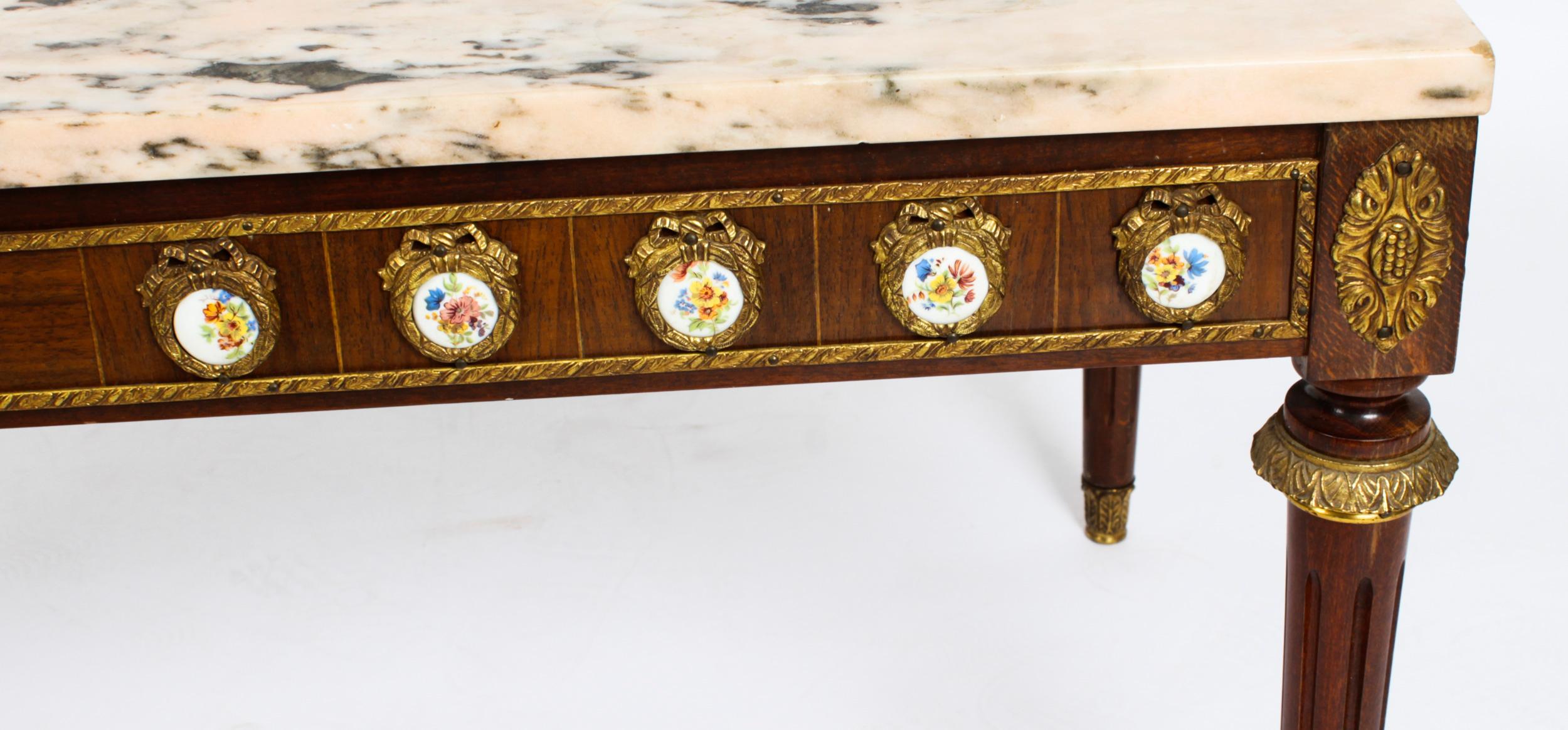Vintage Ormolu Mounted Coffee Table Marble Top H&L Epstein Style Mid-Century For Sale 9