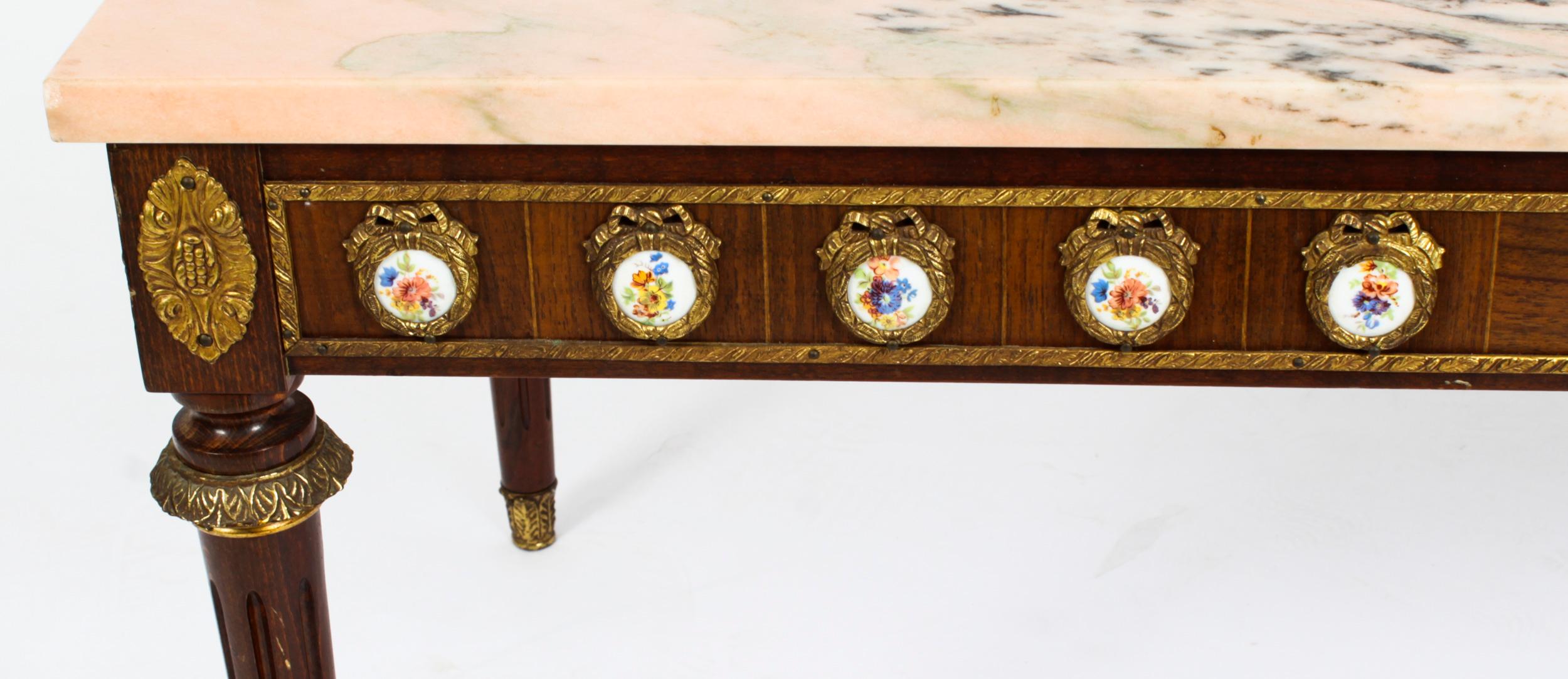 Table basse vintage montée en bronze doré avec plateau en marbre H&amp;amp;L style Epstein, milieu du siècle dernier en vente 12