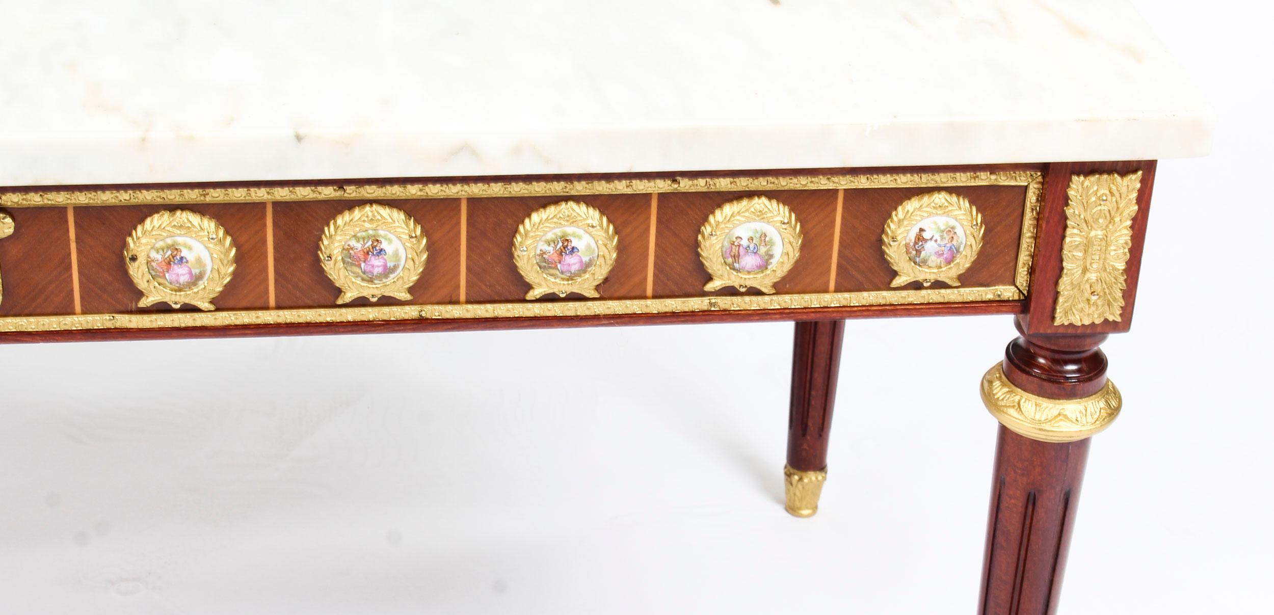 Vintage Ormolu-Mounted Coffee Table Marble Top H&L Epstein Style Midcentury 3