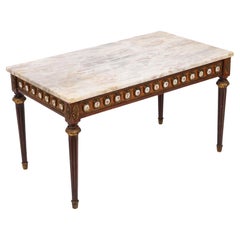 Used Ormolu Mounted Coffee Table Marble Top Mid 20th Century
