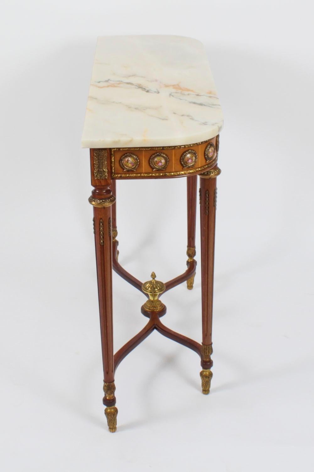 Vintage Ormolu & Porcelain Mounted Console Table by Epstein 20th Century 10