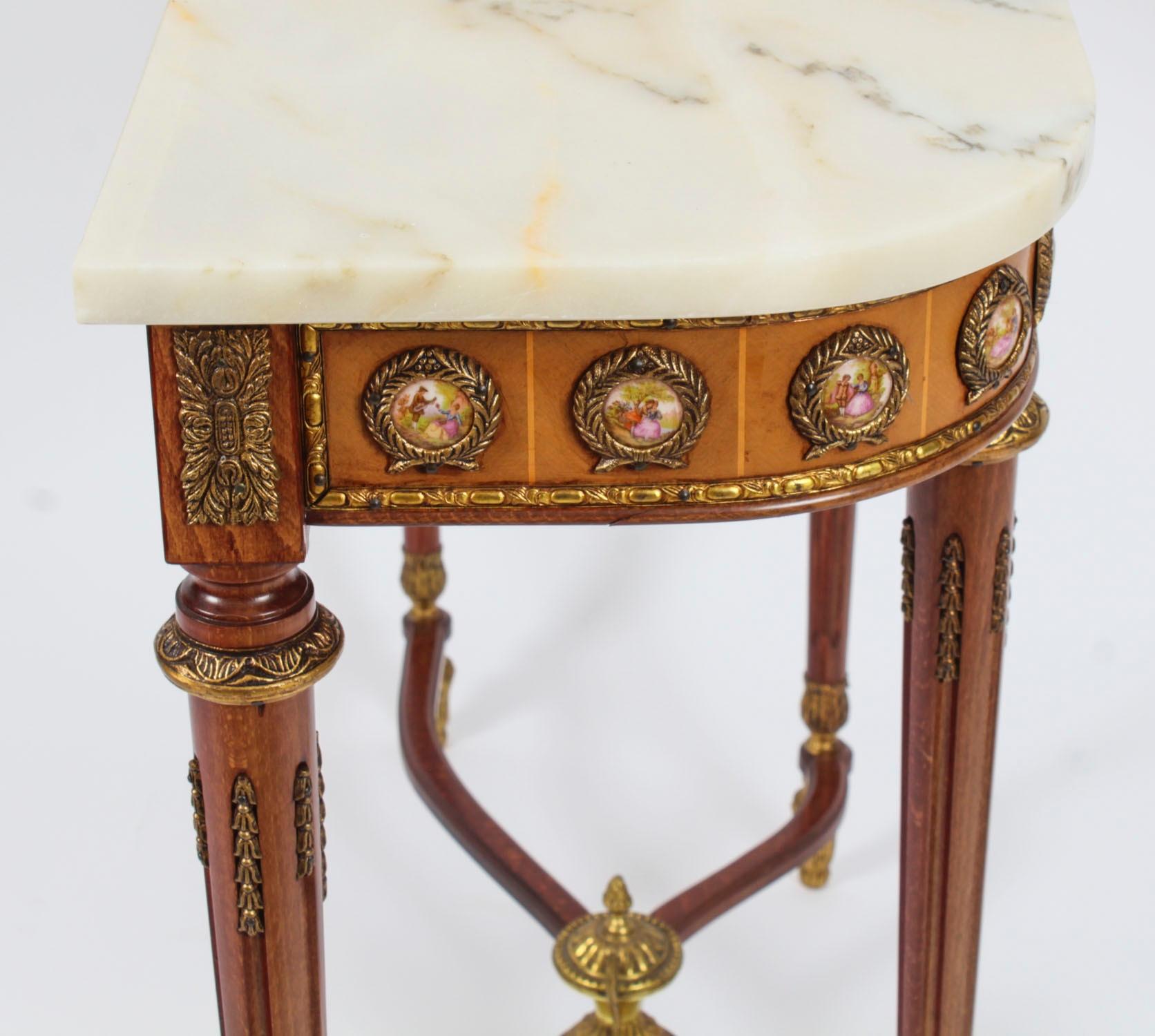Vintage Ormolu & Porcelain Mounted Console Table by Epstein 20th Century 11
