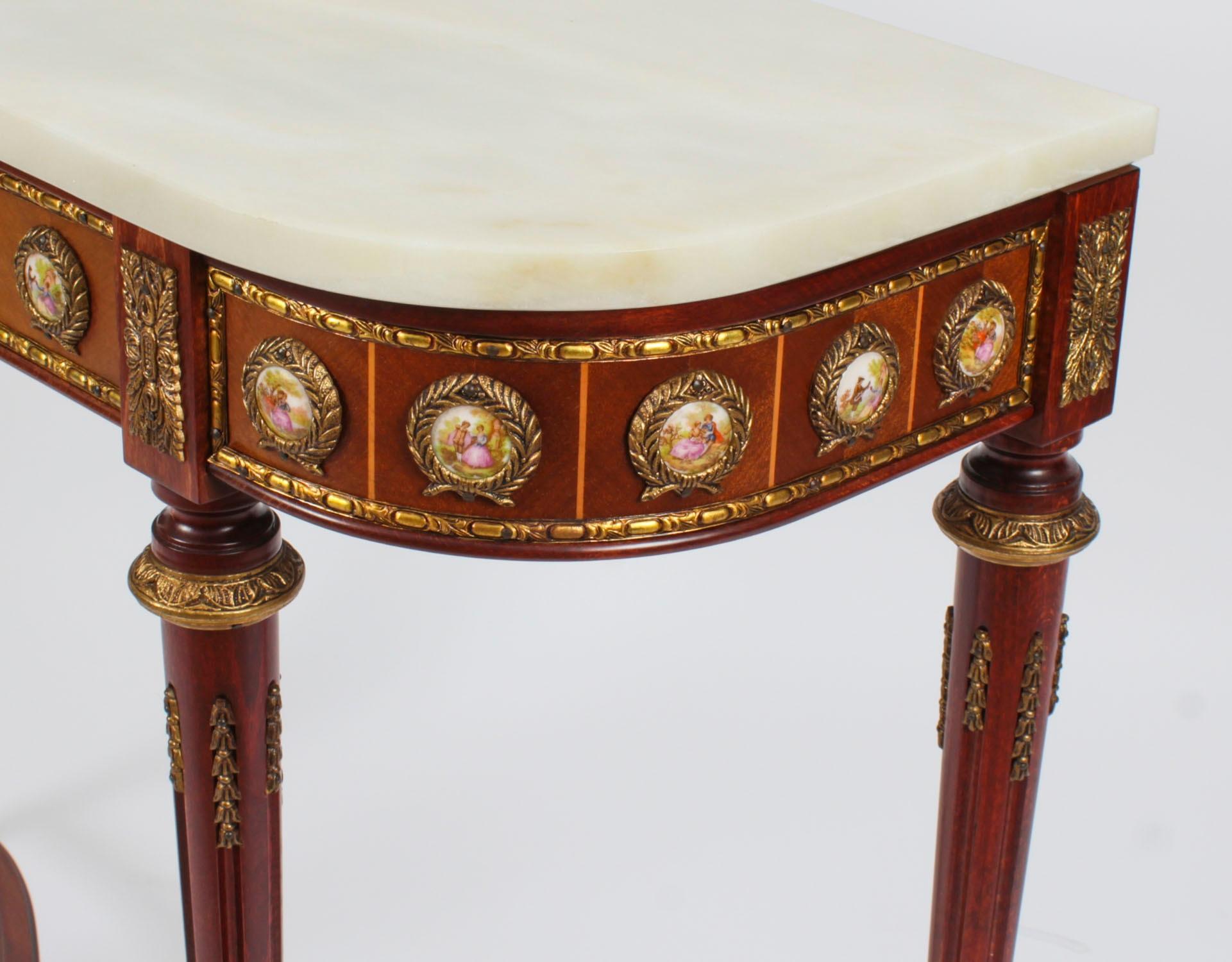 Vintage Ormolu & Porcelain Mounted Console Table by Epstein 20th Century 13