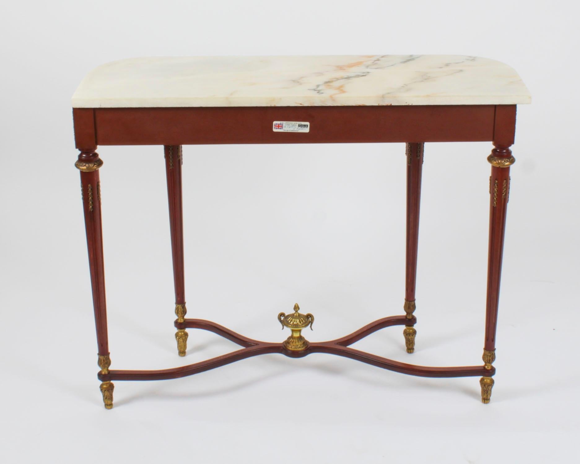 Vintage Ormolu & Porcelain Mounted Console Table by Epstein 20th Century 14