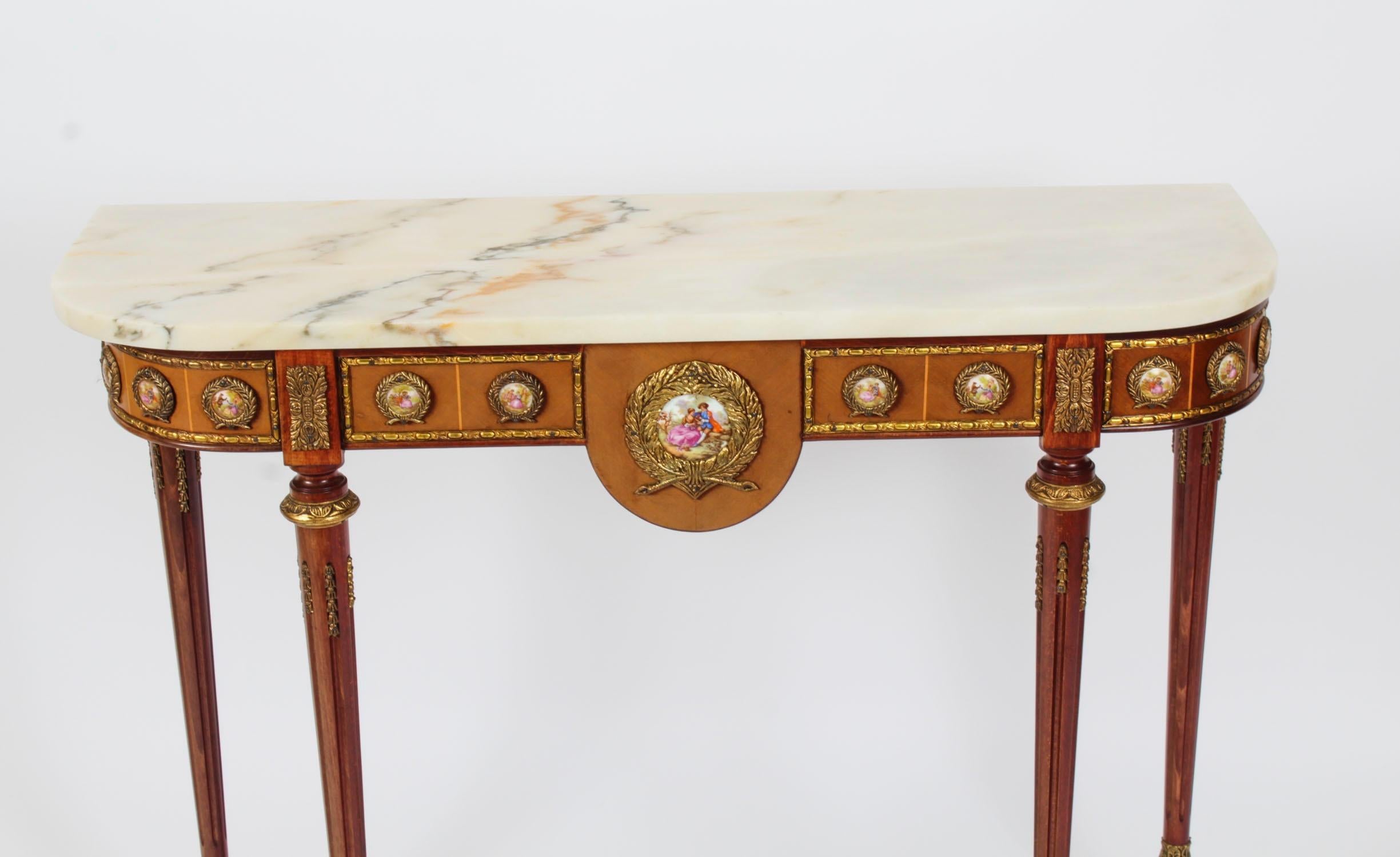 Vintage Ormolu & Porcelain Mounted Console Table by Epstein 20th Century In Good Condition In London, GB