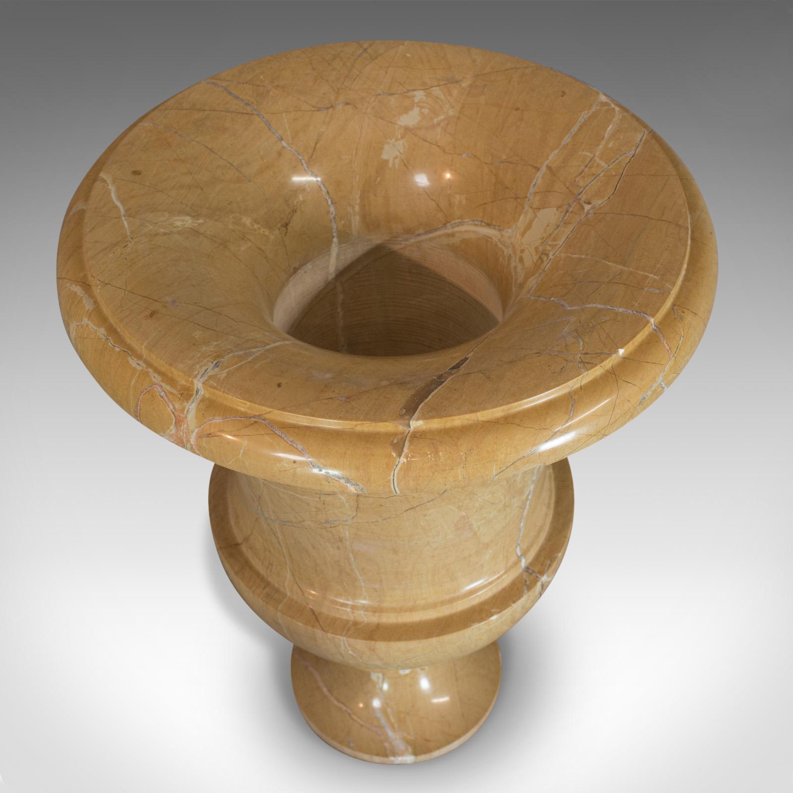 Vintage Ornamental Baluster Urn, English, Golden Pearl Marble, Decorative, Vase For Sale 2