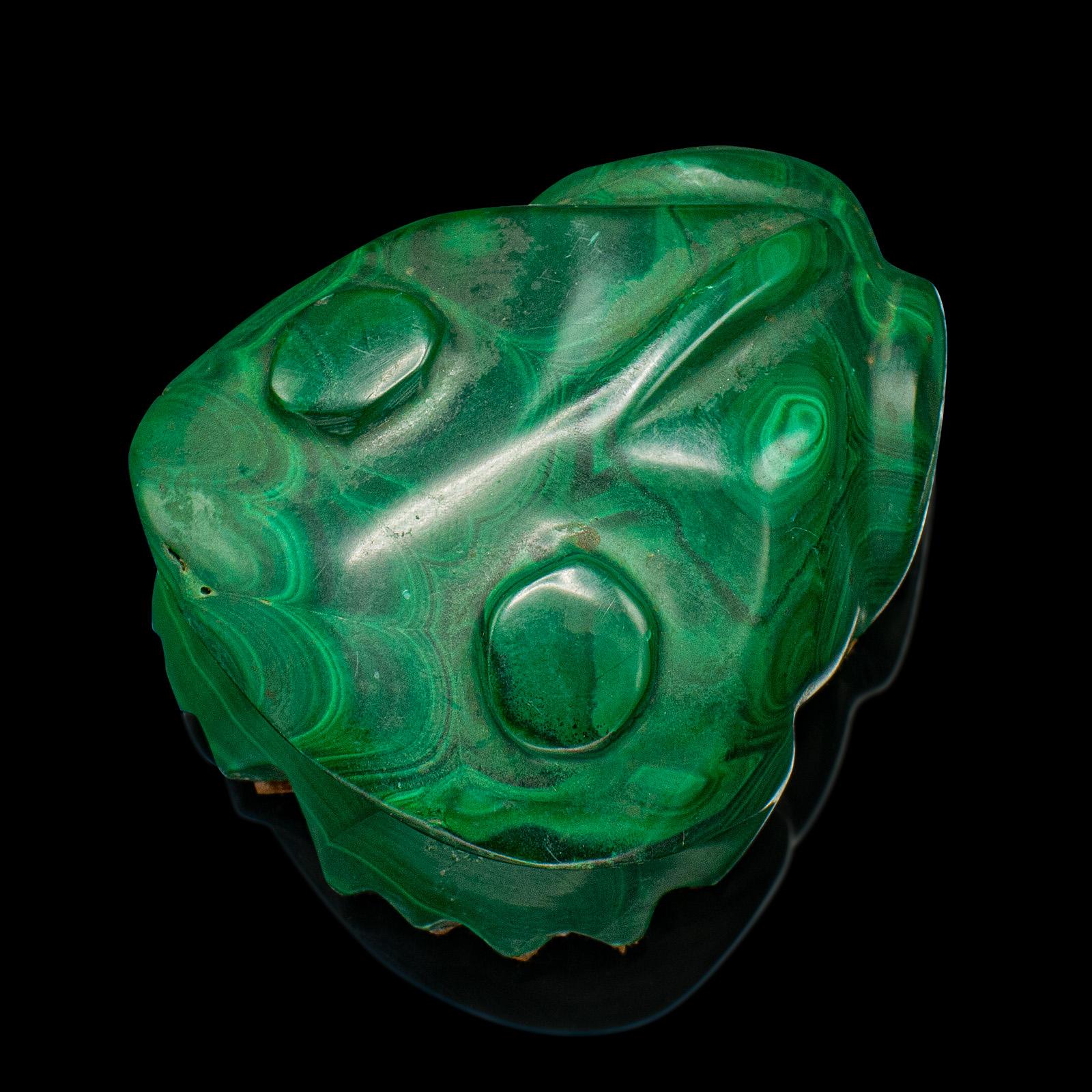 20th Century Vintage Ornamental Frog, Chinese, Malachite, Miniature, Late Art Deco, C.1950 For Sale