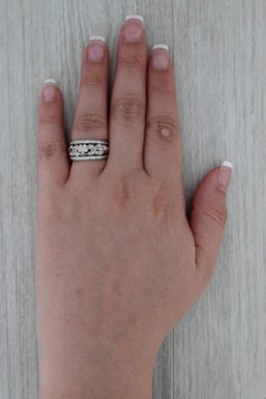 Vintage Ornate 0.58ctw Diamond Flower Ring Platinum Wedding Anniversary Size 6