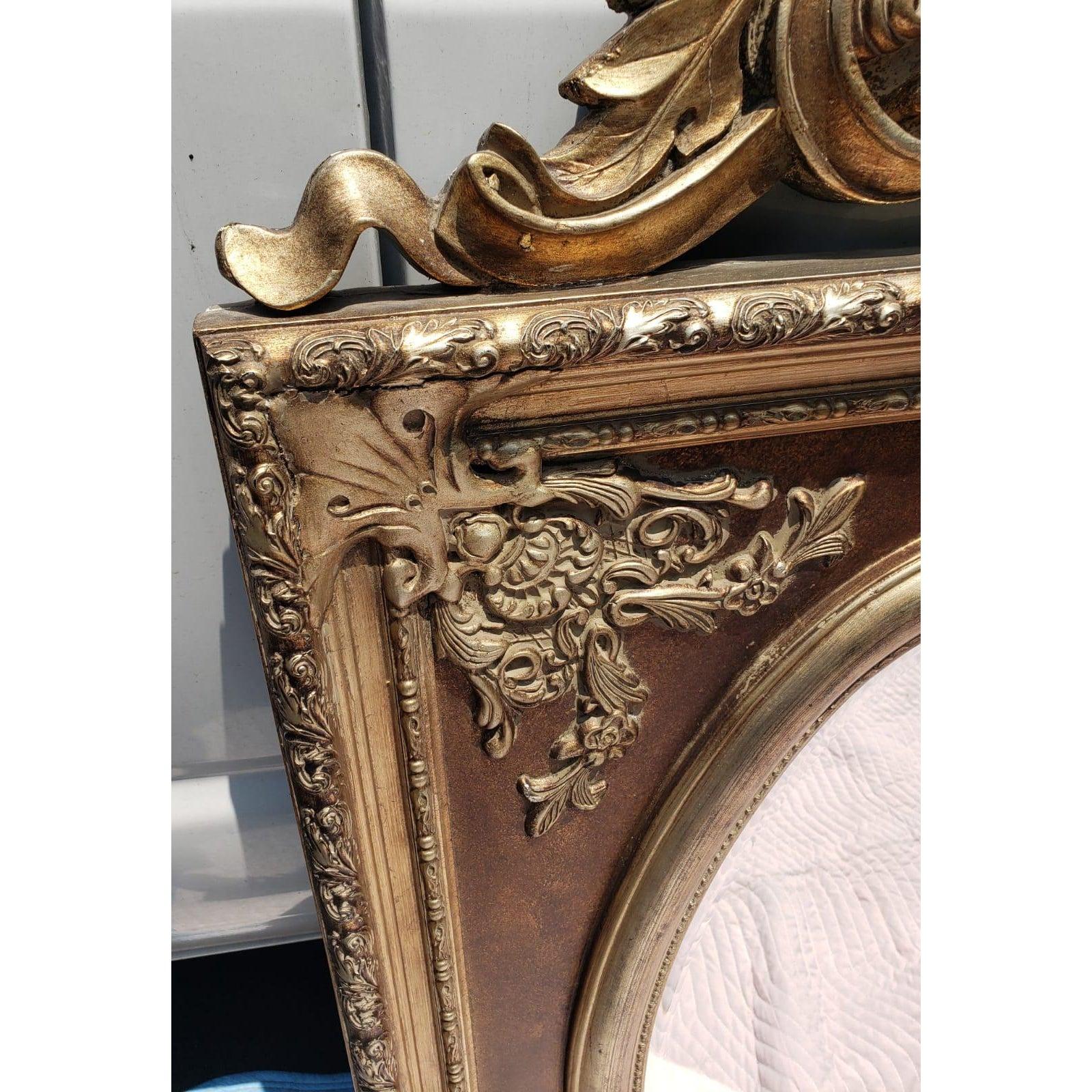 North American Vintage Ornate Beveled Wall Mirror
