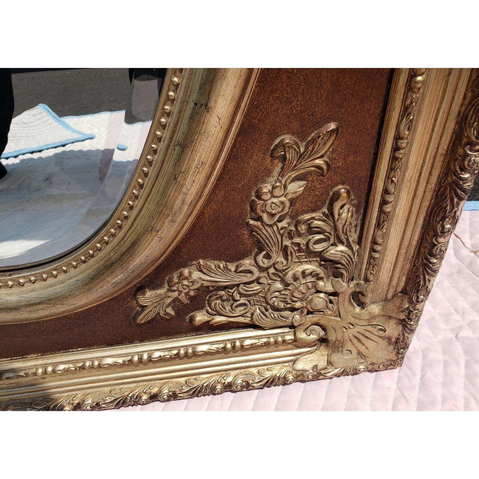 20th Century Vintage Ornate Beveled Wall Mirror