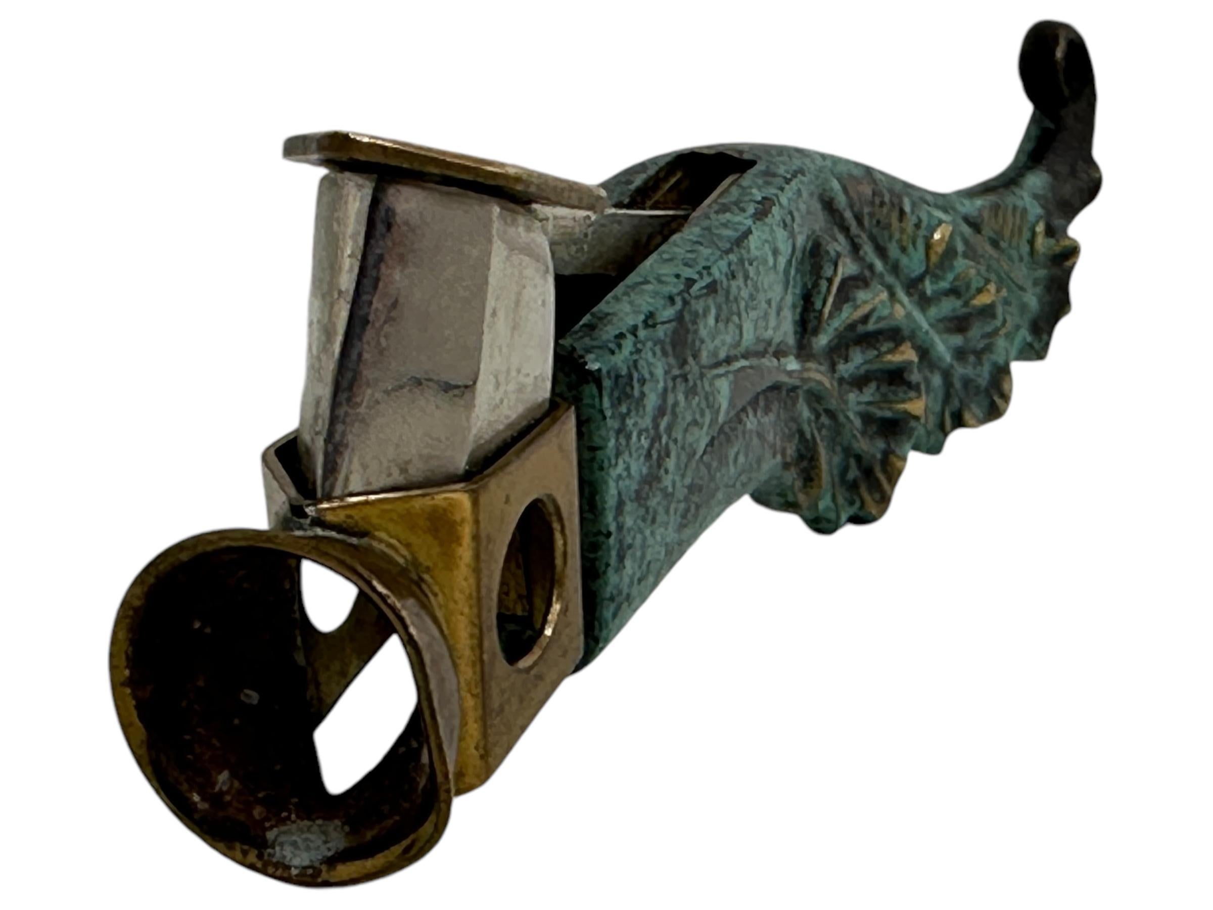 Metal Vintage Ornate Brass Bronze Handle Cigar Cutter Pfeilring Germany 1940s or older