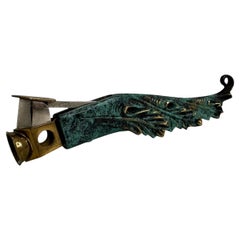 Tagliasigari d'epoca in ottone ornato con manico in bronzo Pfeilring Germania 1940 o più vecchio