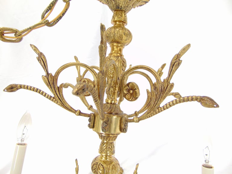 Vintage Ornate Brass Chandelier made in Spain For Sale at 1stDibs
