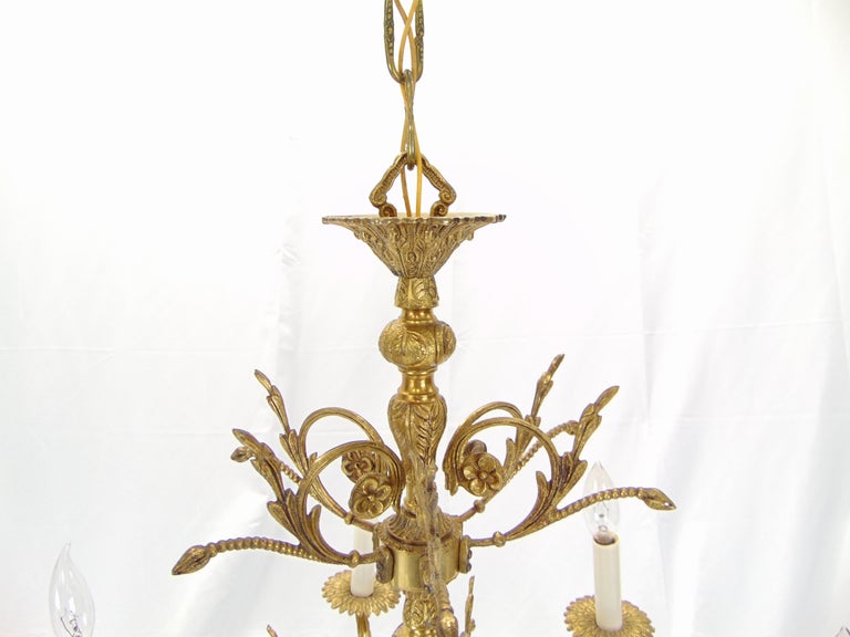 Vintage Ornate Brass Chandelier made in Spain For Sale at 1stDibs