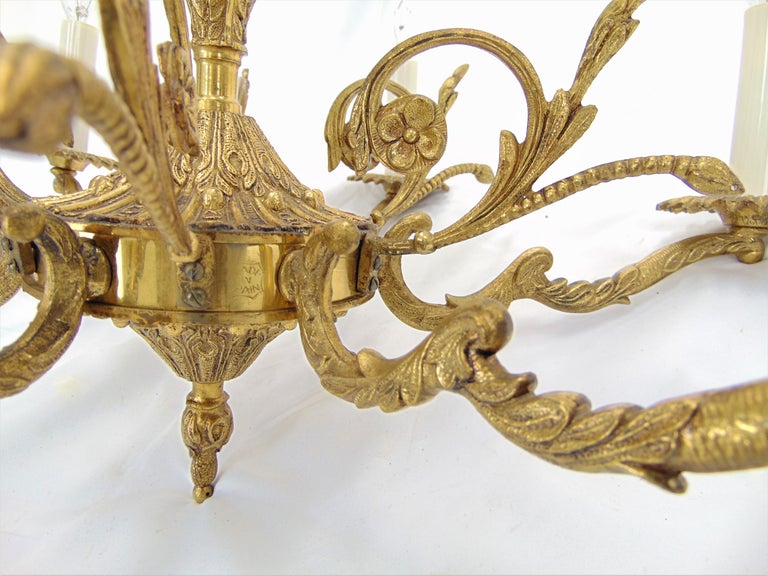 Vintage Ornate Brass Chandelier made in Spain For Sale at 1stDibs