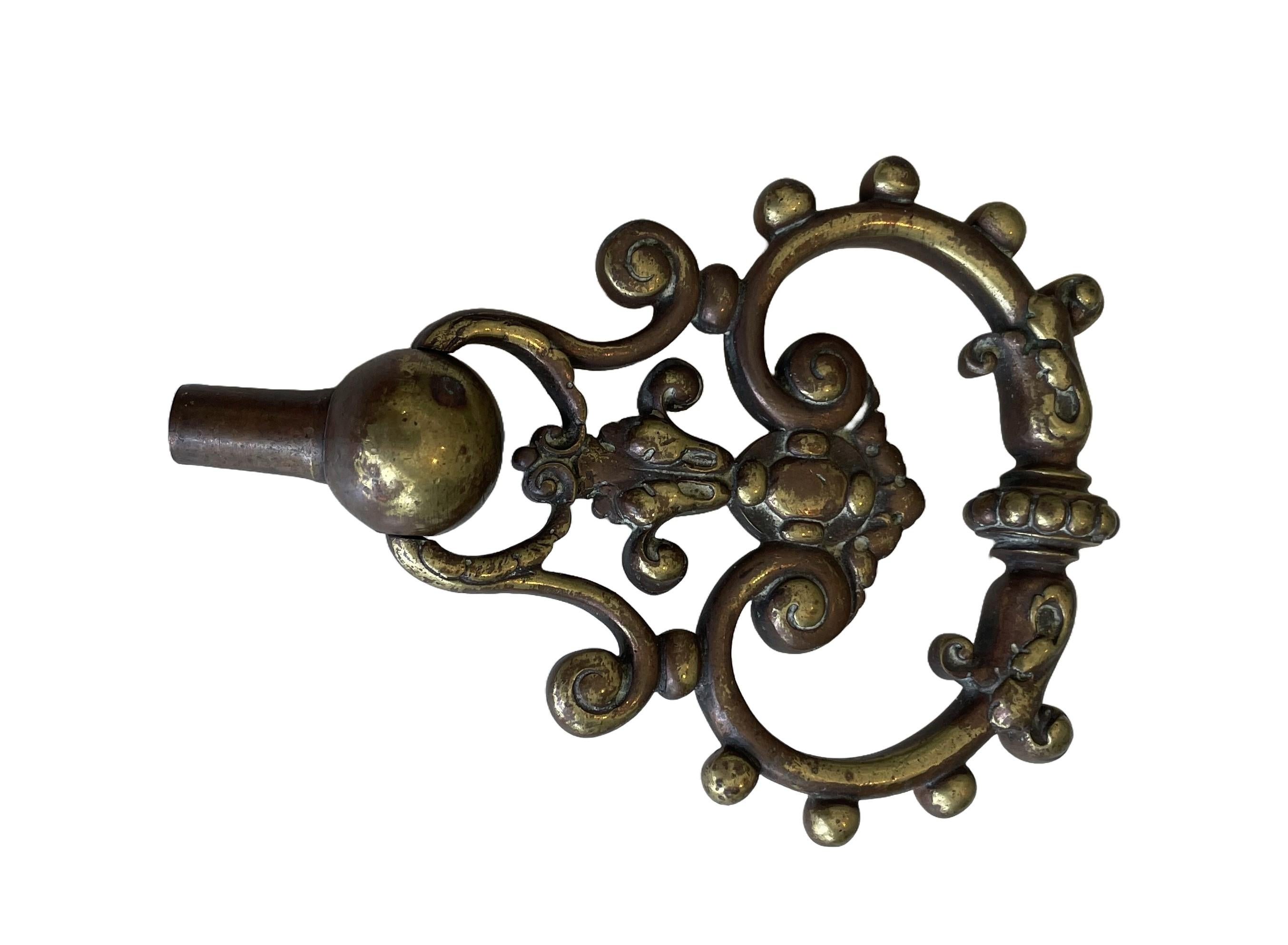 Baroque Vintage Ornate Bronze Door Knocker For Sale