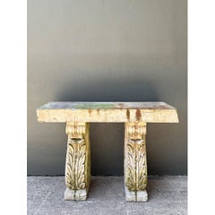 Vintage Ornate Cement Console Table