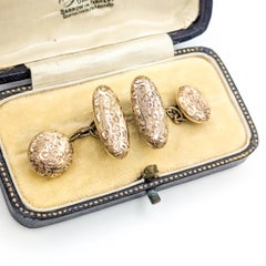 Vintage Ornate Cufflinks in 10k Yellow Gold with Original Box