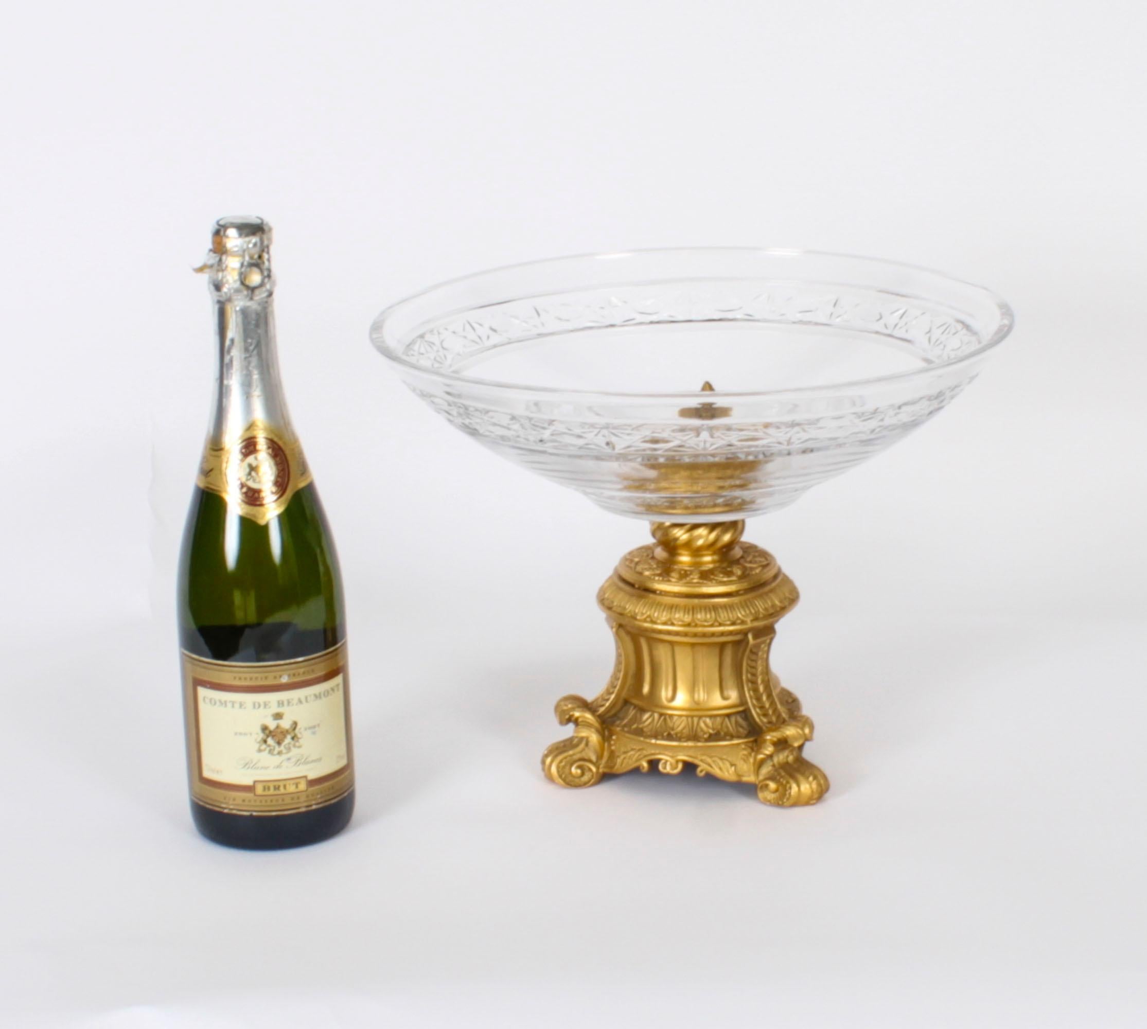 Vintage Ornate Cut Glass & Ormolu Centrepiece Dish 20th Century For Sale 2