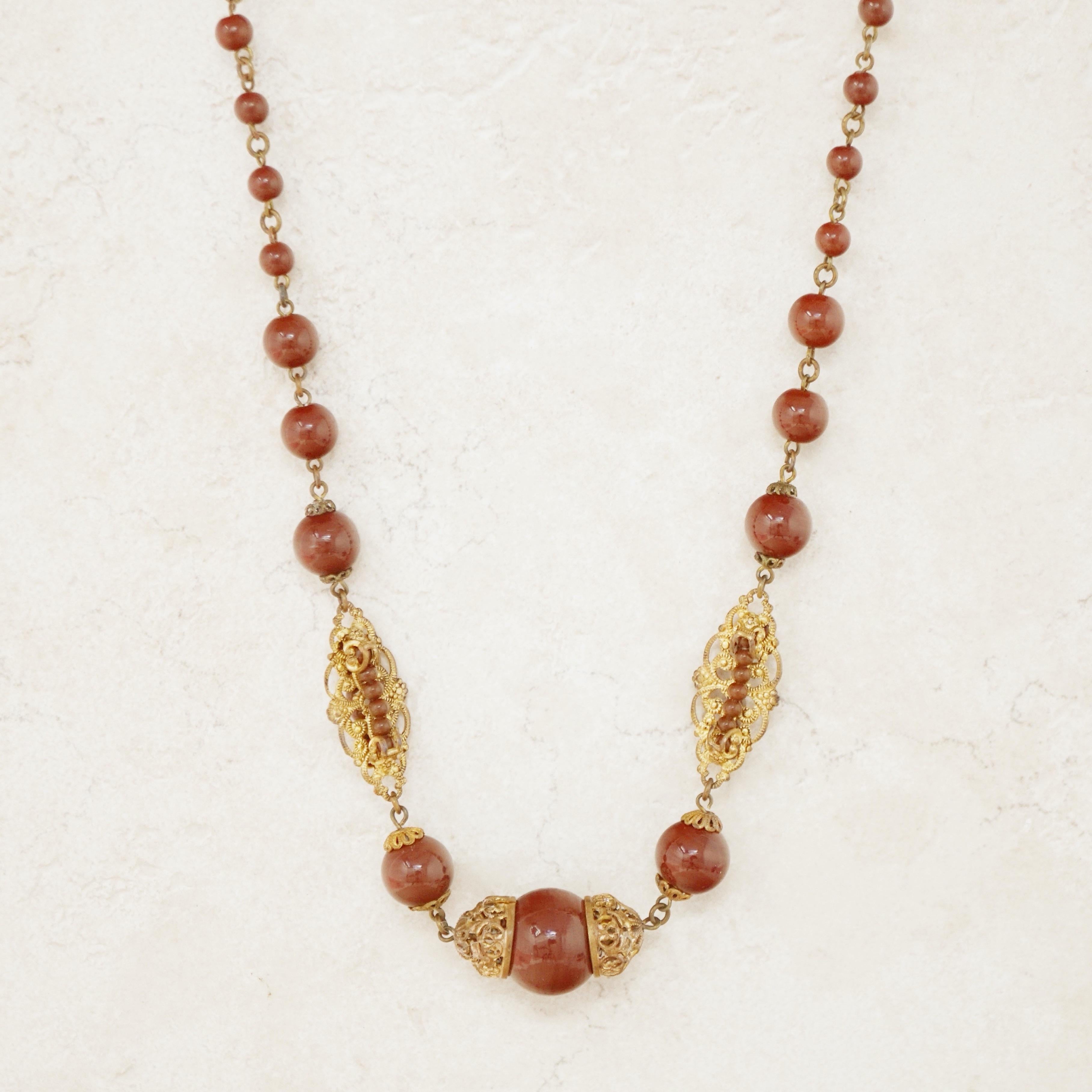 czech glass bead necklace vintage