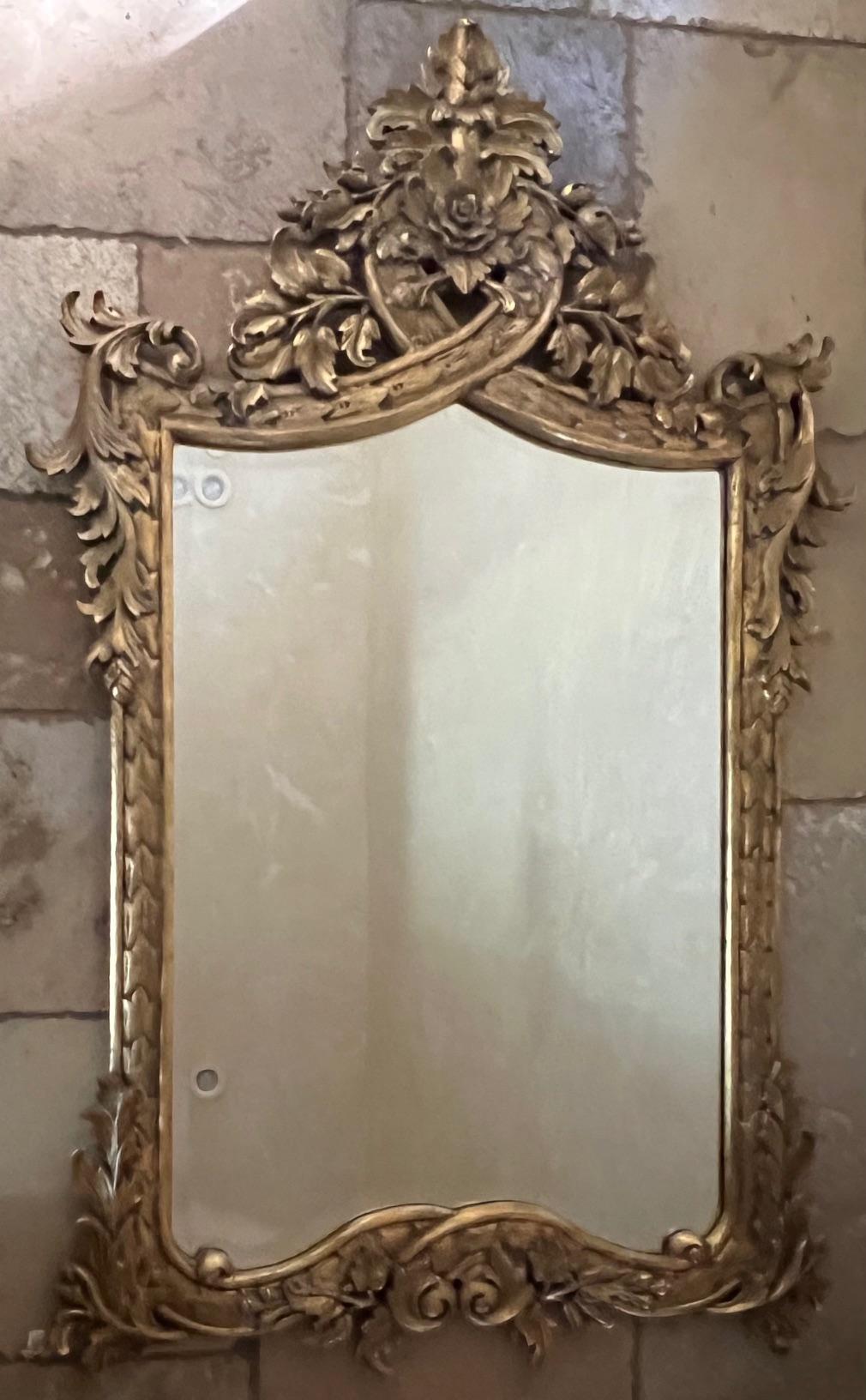 Specchio smussato ornato in stile francese vintage in vendita 4