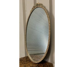 Vintage Ornate Gold Gilded Plaster Oval Mirror
