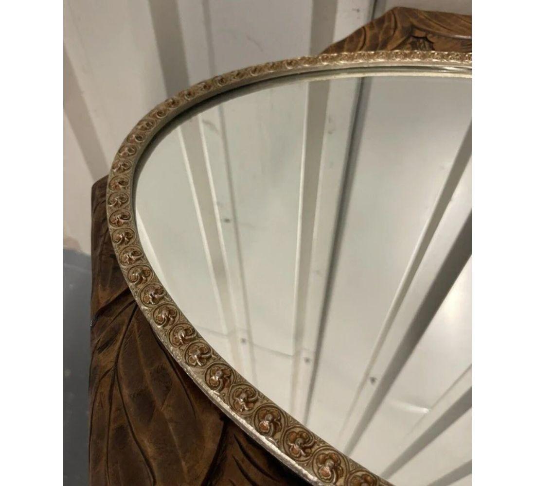 20th Century Vintage Ornate Gold Gilded Plaster Oval Mirror