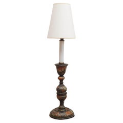 Vintage Ornate Painted Candlestick Table Lamp