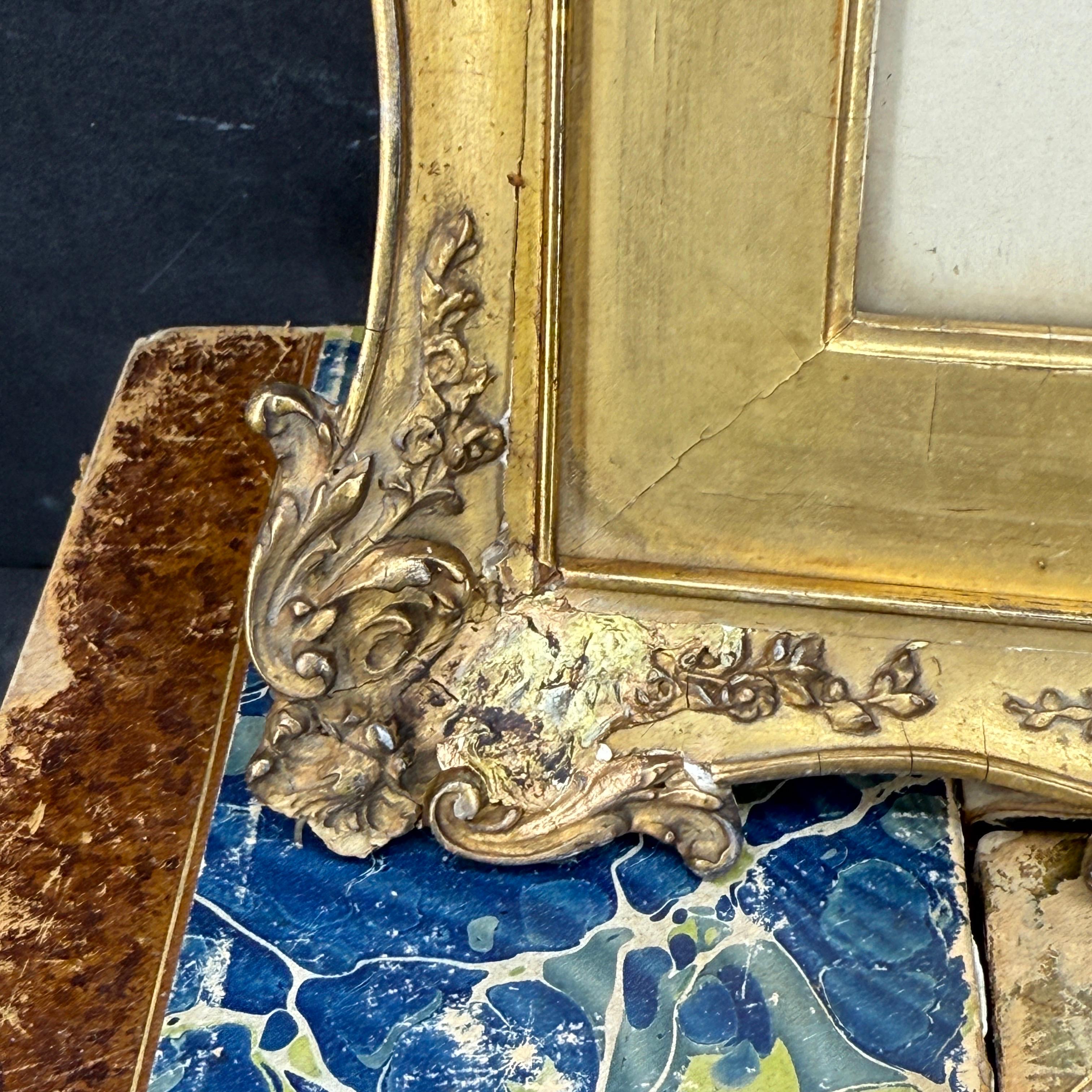Cornice d'arte rettangolare dorata in stile rococò d'epoca in vendita 6