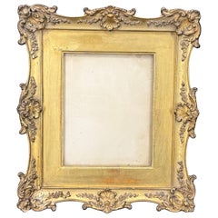Vintage Ornate Rococo Style Rectangular Gilt Wood Art Frame