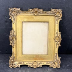 Vintage Ornate Rococo Style Rectangular Gilt Wood Art Frame