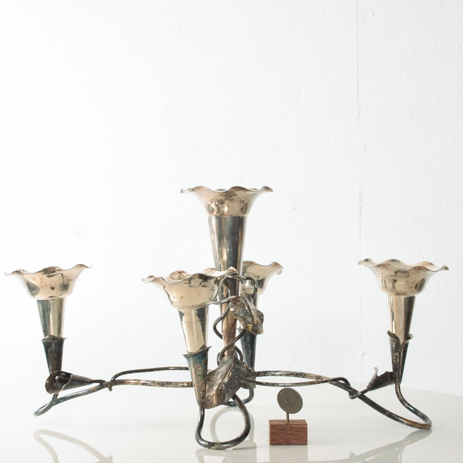 Art Nouveau Antique Epergne Sterling Vase Candelabra 5 Candle Holder by MAPPIN and WEBB