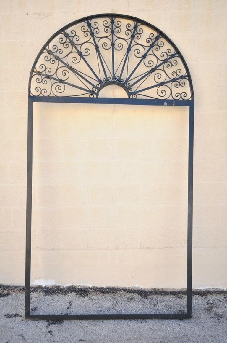 Vintage Ornate Wrought Iron Door Arch Frame Patio Garden Element In Good Condition In Philadelphia, PA
