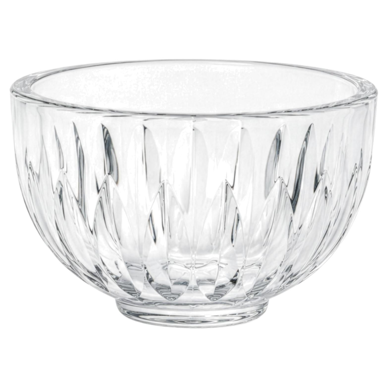 Vintage Orrefors Crystal Bowl, Footed Design, Cut Glass, Sweden, 1960