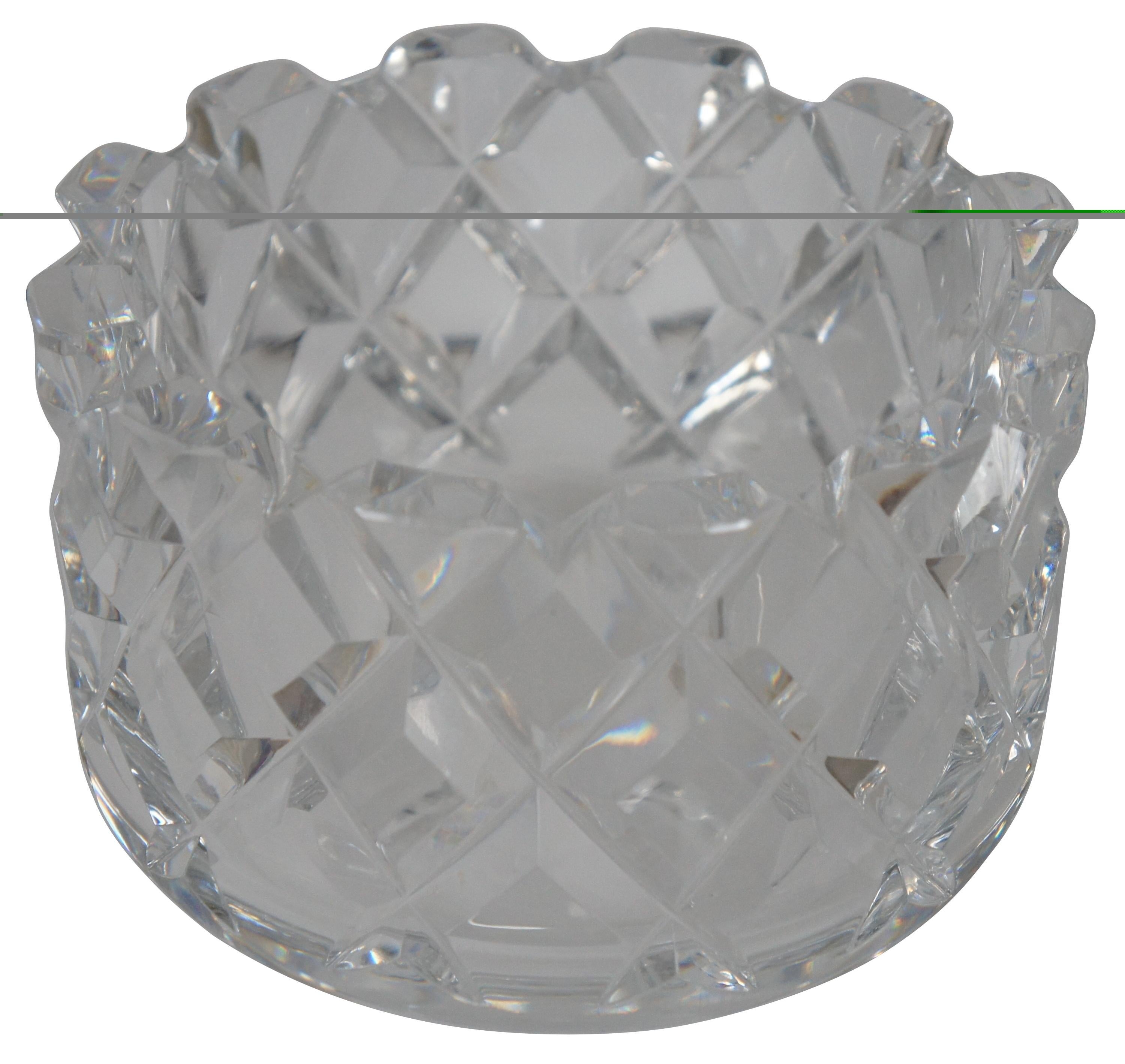 Vintage Orrefors Sofiero cut crystal dish #3834-121 designed by Gunnar Cyren.