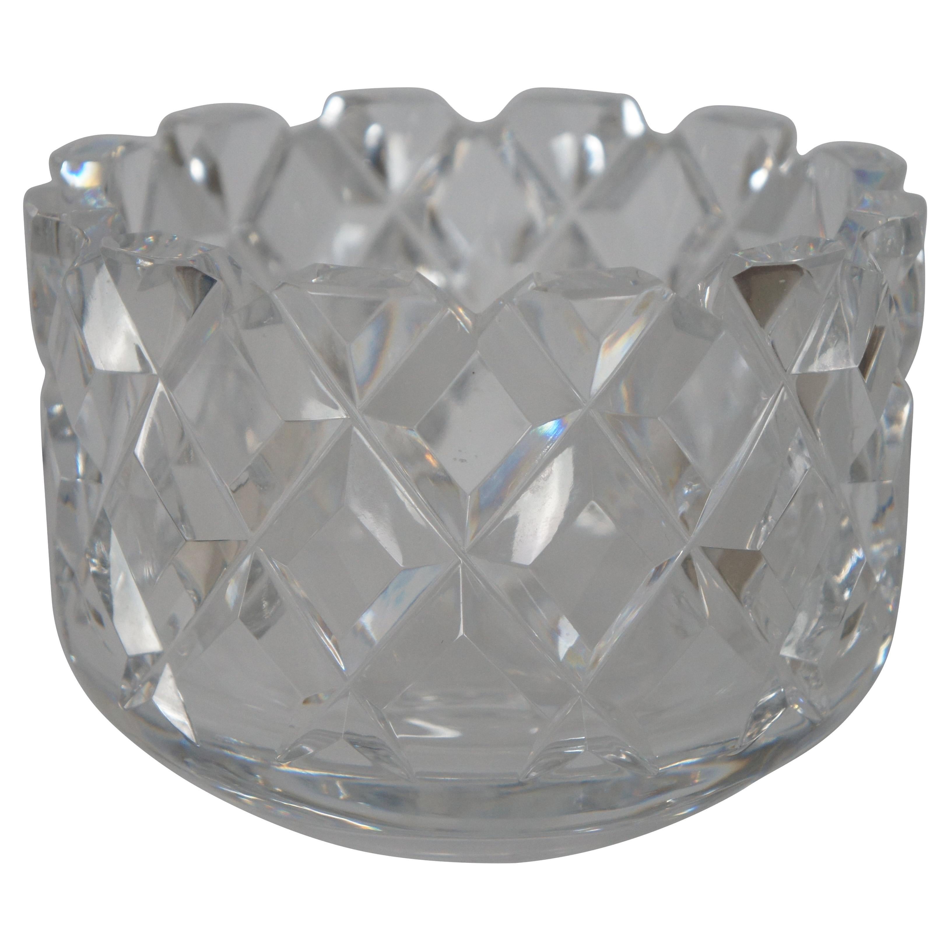 Vintage Orrefors Sofiero by Gunnar Cyren Cut Crystal Bowl Dish Signed #3834-121 For Sale
