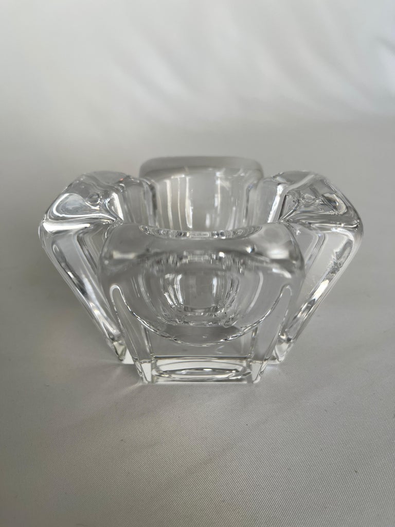 Vintage Orrefors Sweden Crystal Votive Candle Holder For Sale at